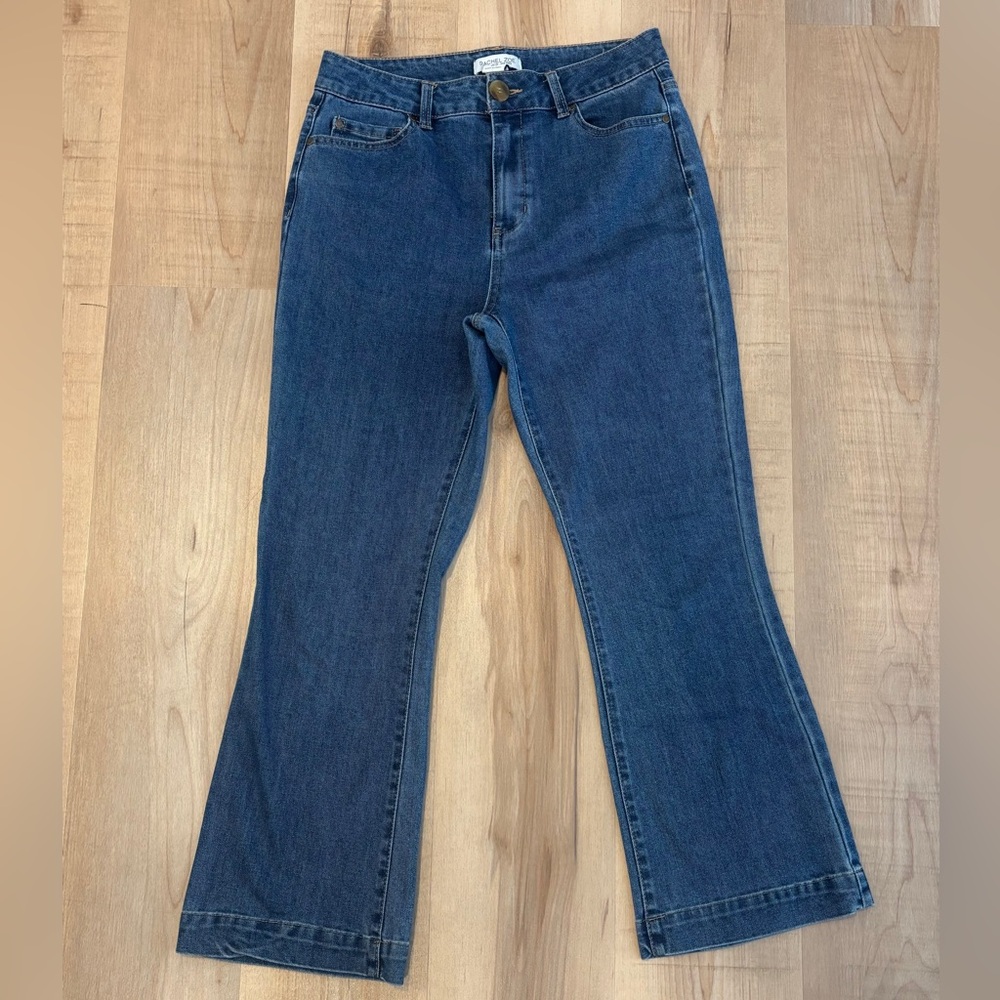 Rachel Zoe Jeans High Rise Crop Flare Dark Wash Size 6 (short)